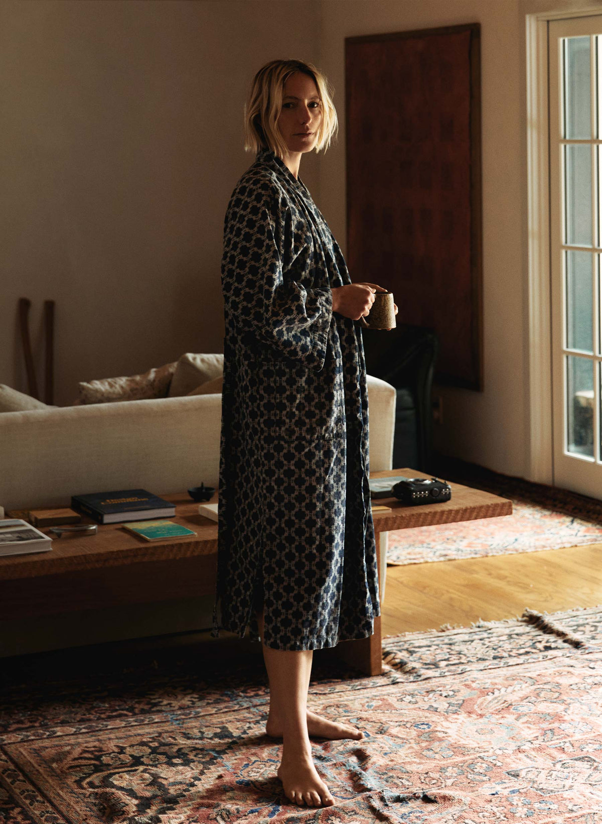 the ojai robe in indigo kiji