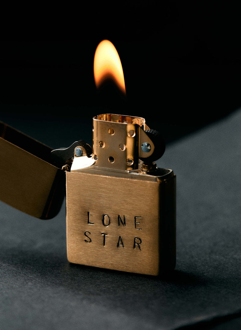 hand stamped "lonestar" zippo