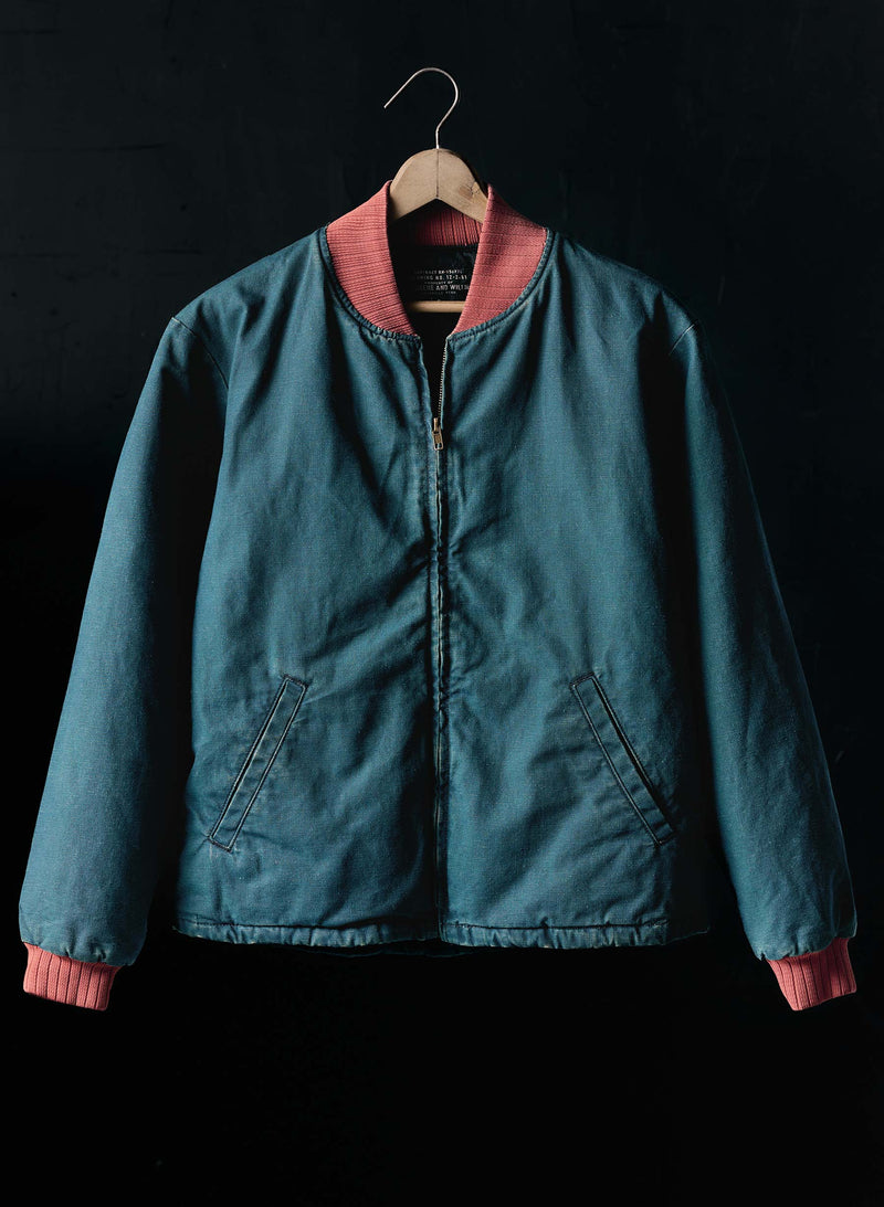 quilt lined bomber in juniper - Model