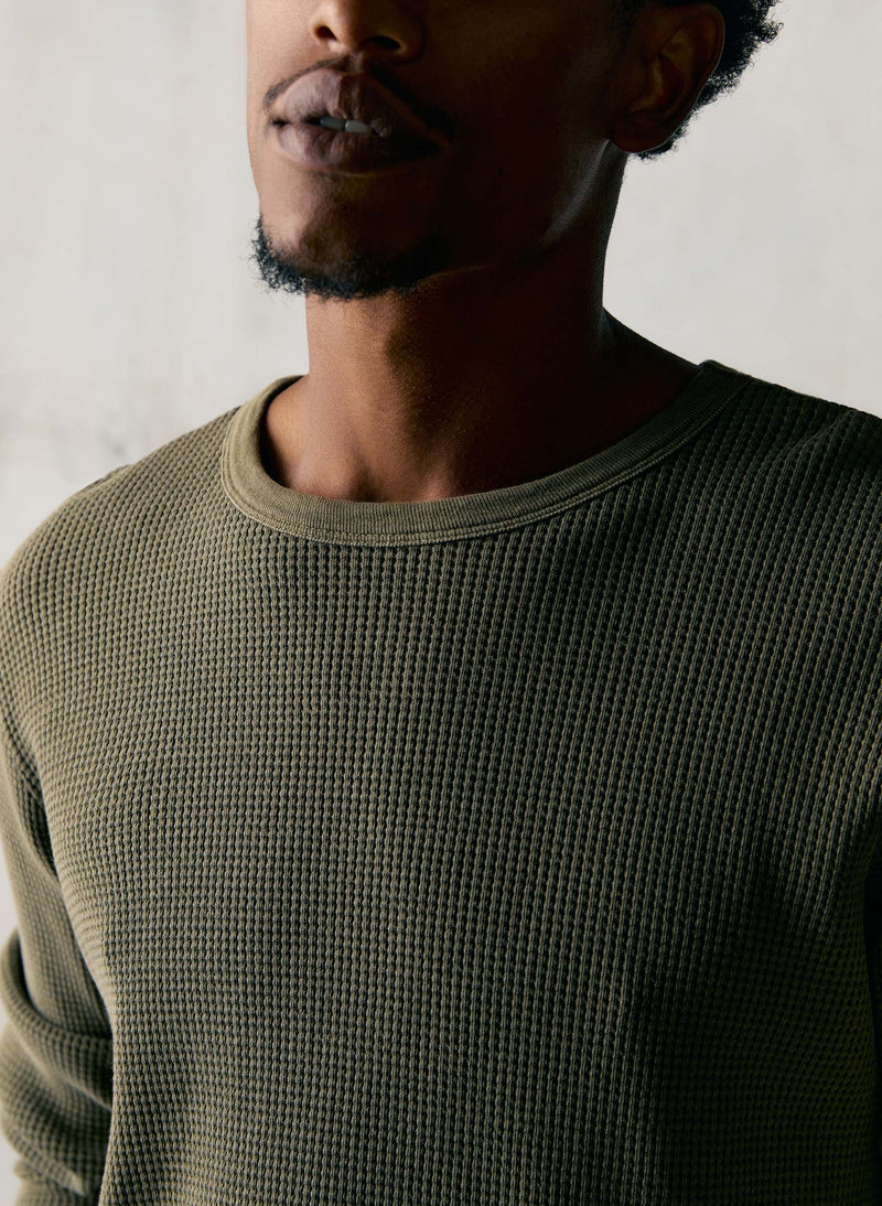 the long sleeve thermal crew in olive