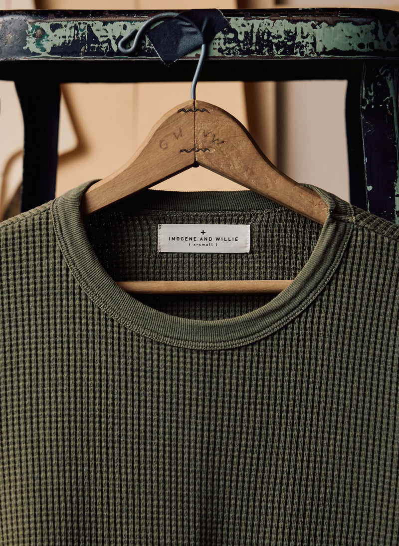 the long sleeve thermal crew in olive