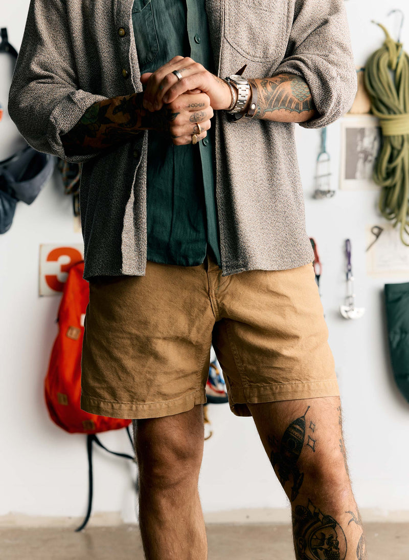 the mountain short in field tan