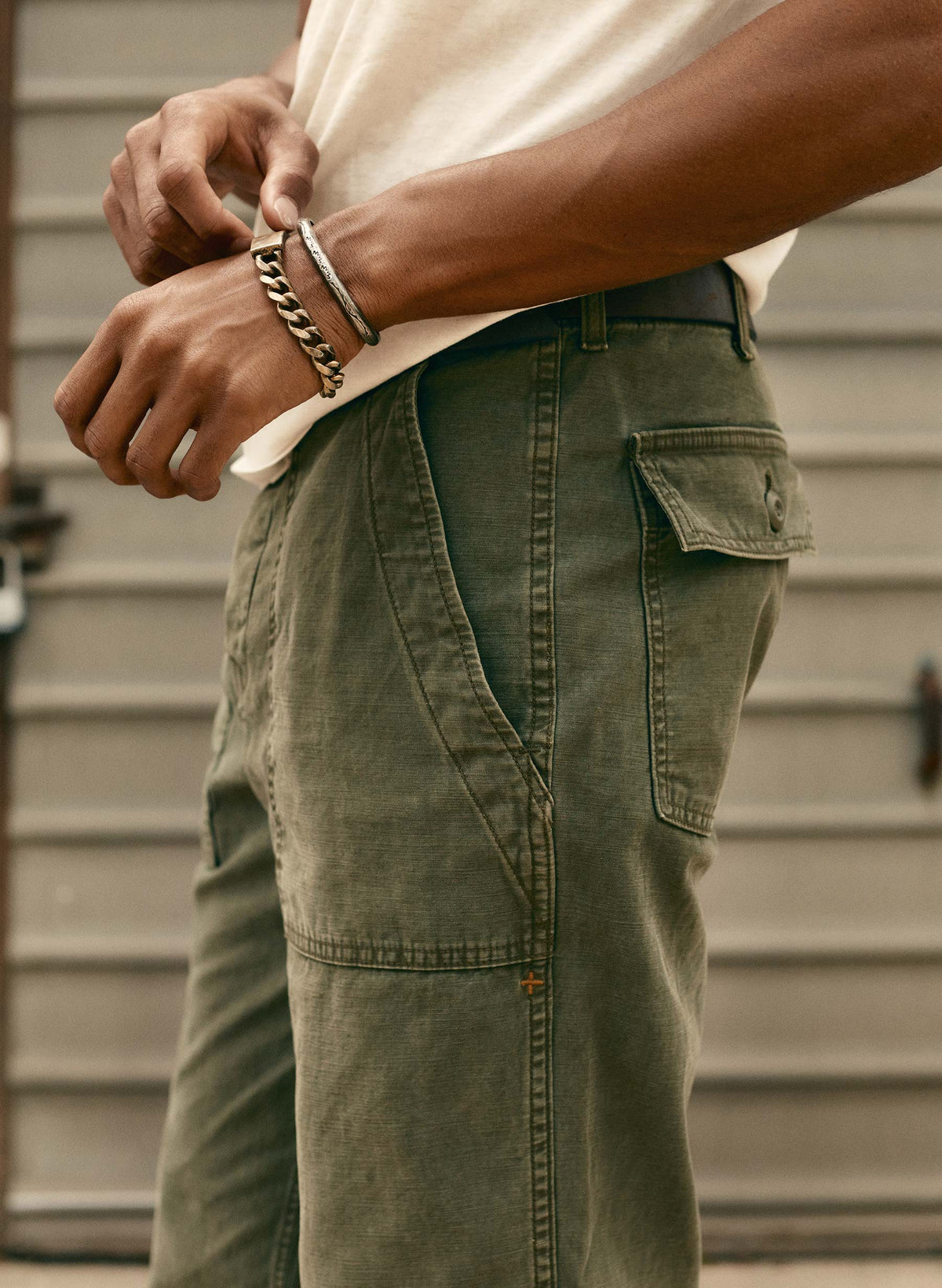 oliver military trouser in olive – imogene willie