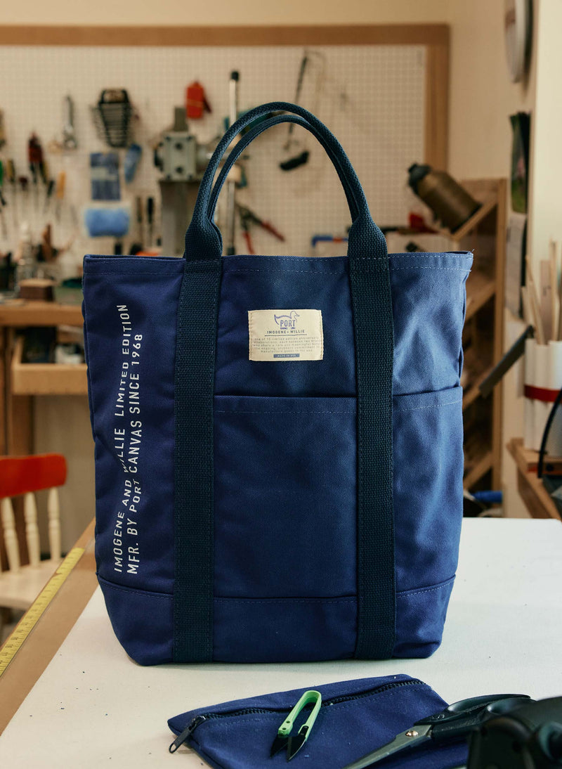 i+w x Port Canvas navy tote