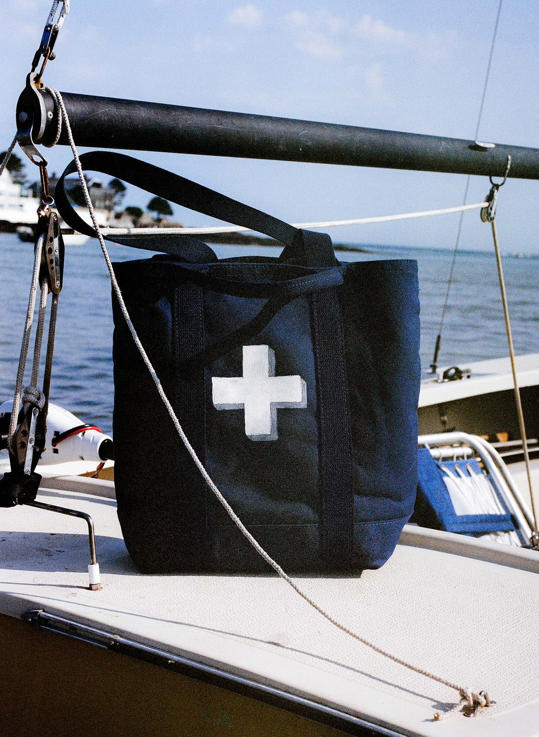 a first aid kit on a boat