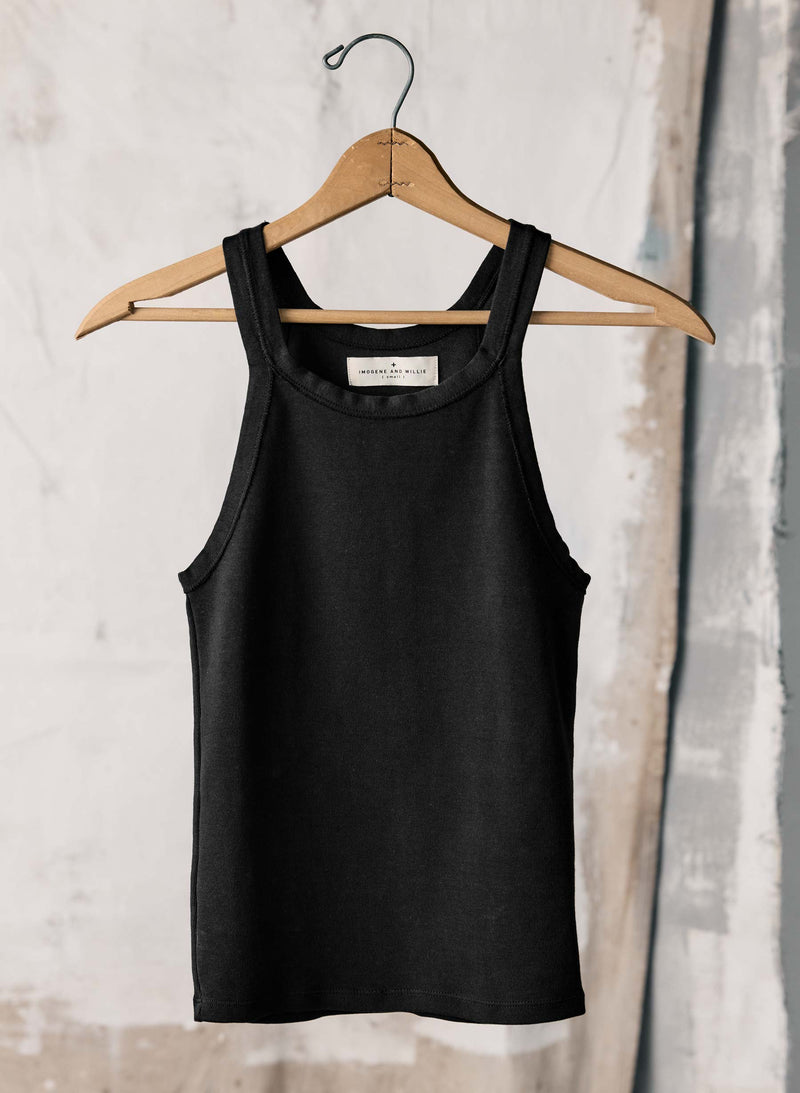 faded black ribbed racerback tank - Model