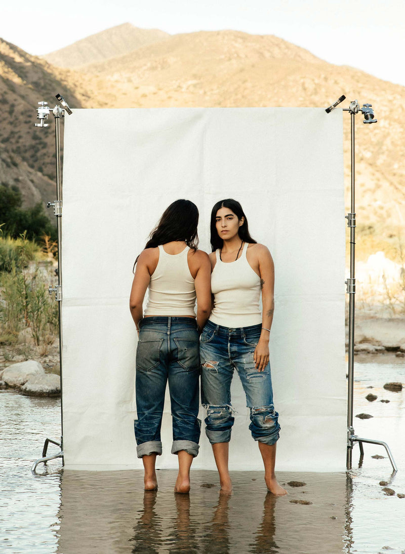 vintage white ribbed racerback tank