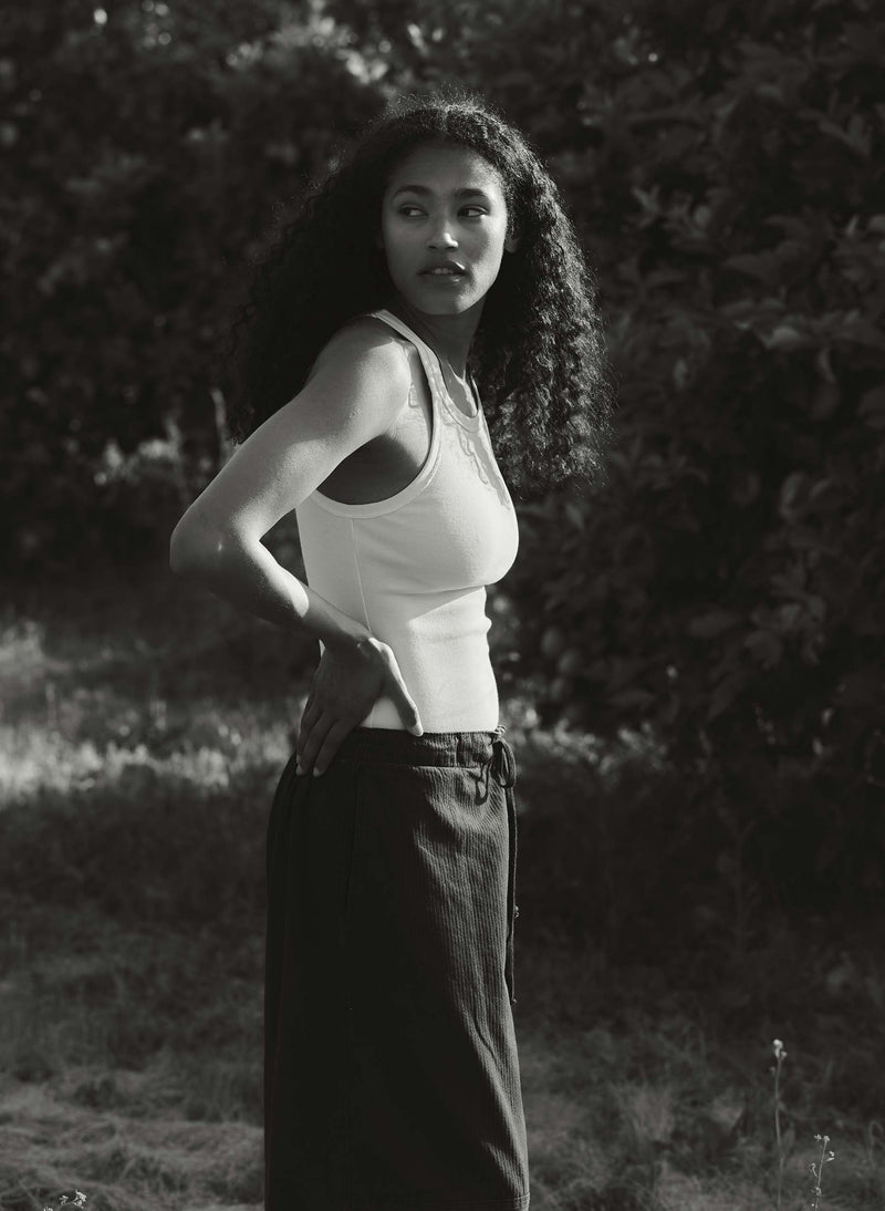 vintage white ribbed racerback tank