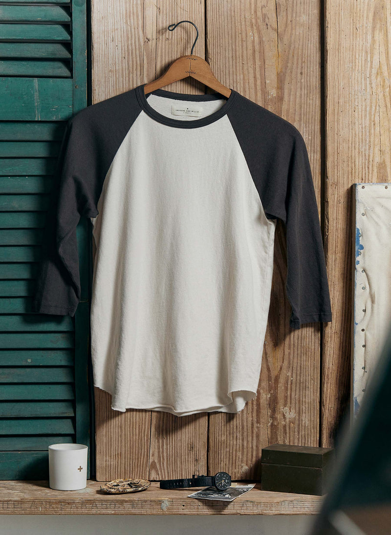 3/4 knit raglan in black