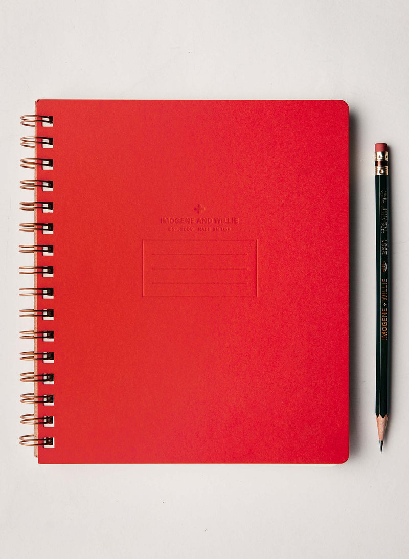 i+w x shorthand press notebook in red