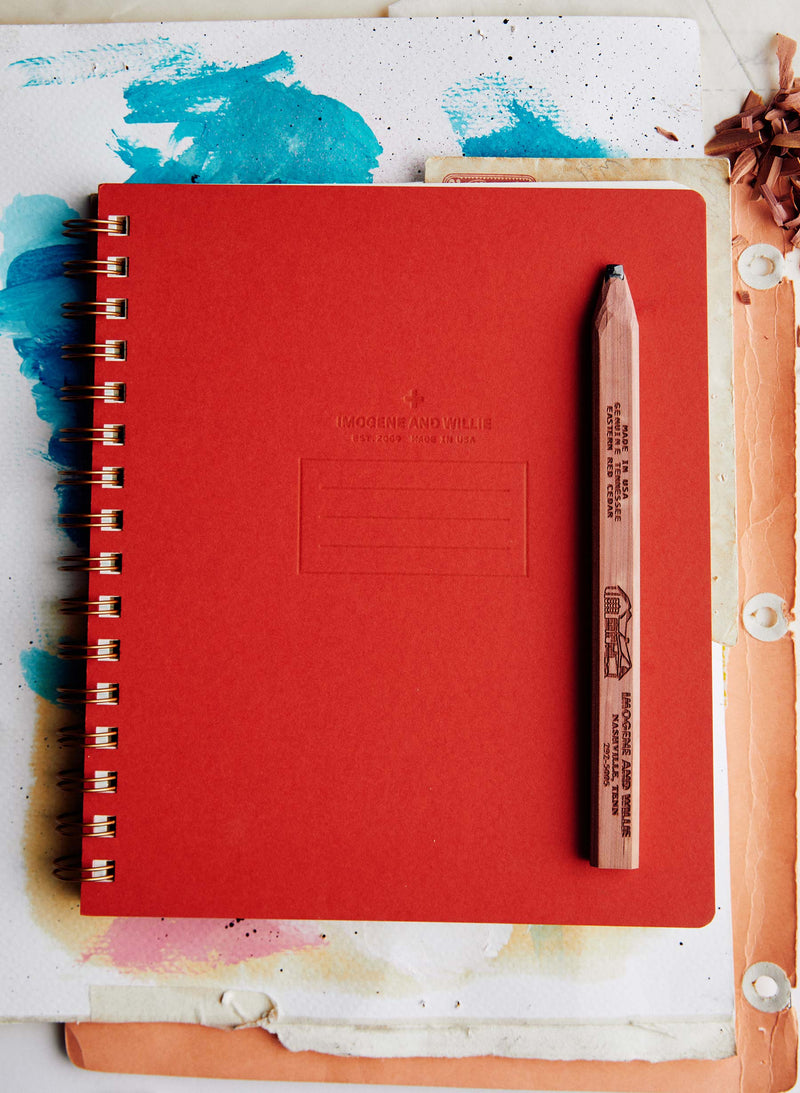 i+w x shorthand press notebook in red