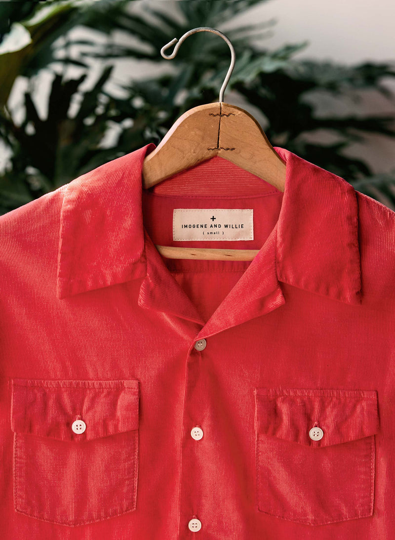 the palmer corduroy shirt in poppy