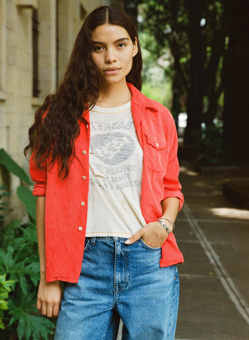 the palmer corduroy shirt in poppy