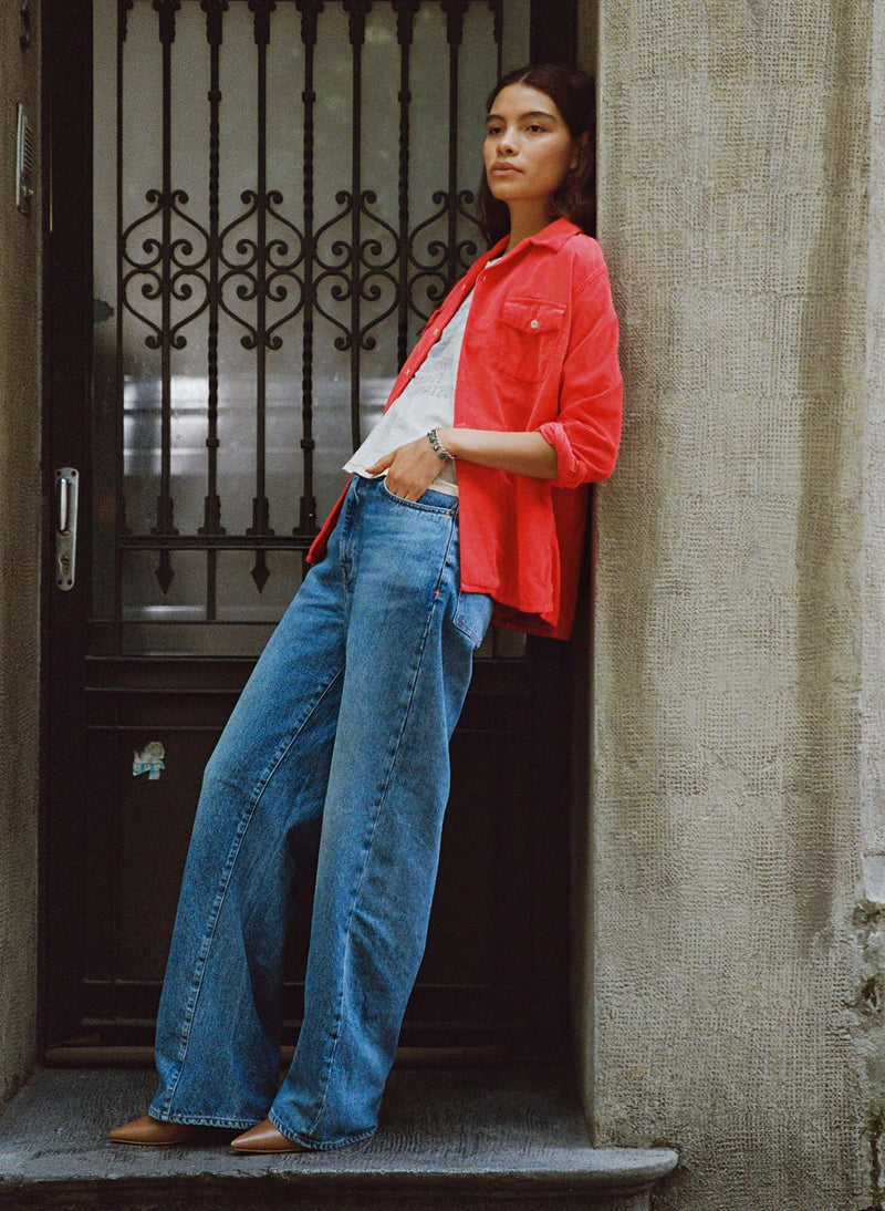 the palmer corduroy shirt in poppy