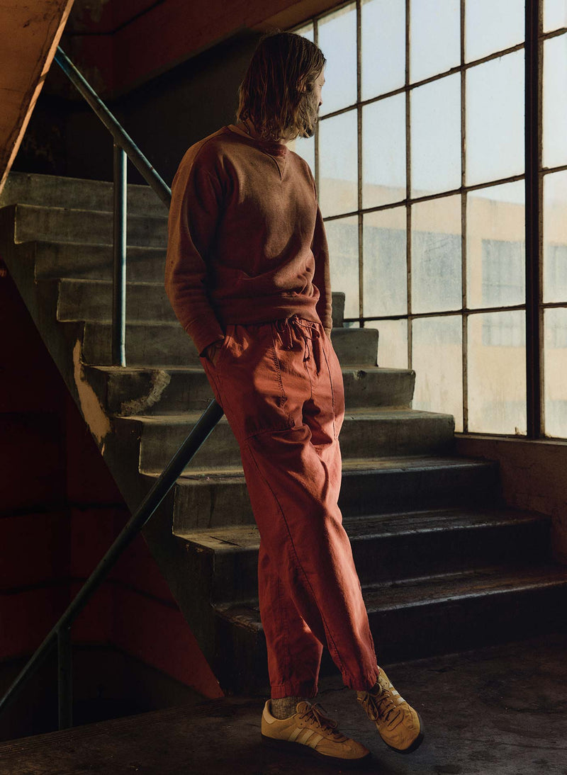 the ventura chore pant in sunfaded red