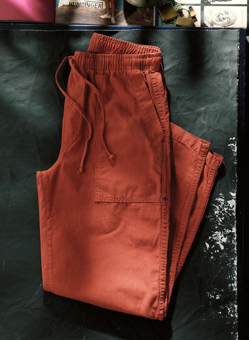 the ventura chore pant in sunfaded red