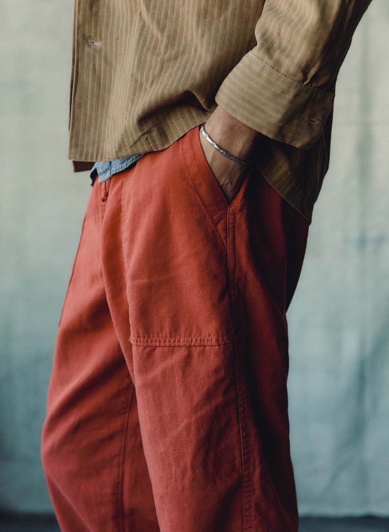 the ventura chore pant in sunfaded red