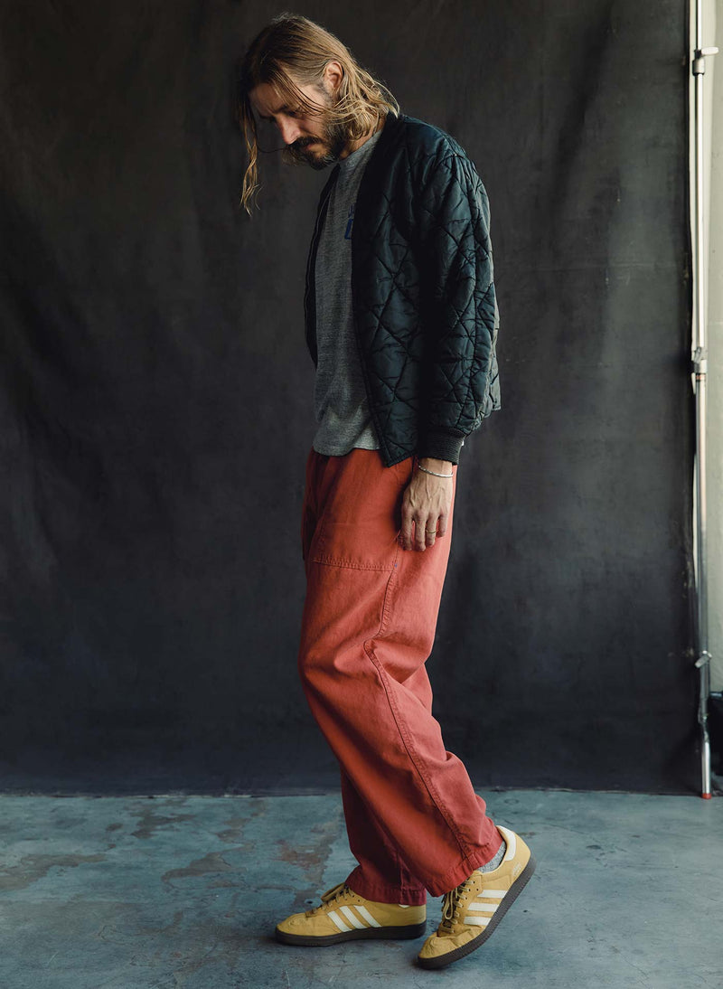 the ventura chore pant in sunfaded red