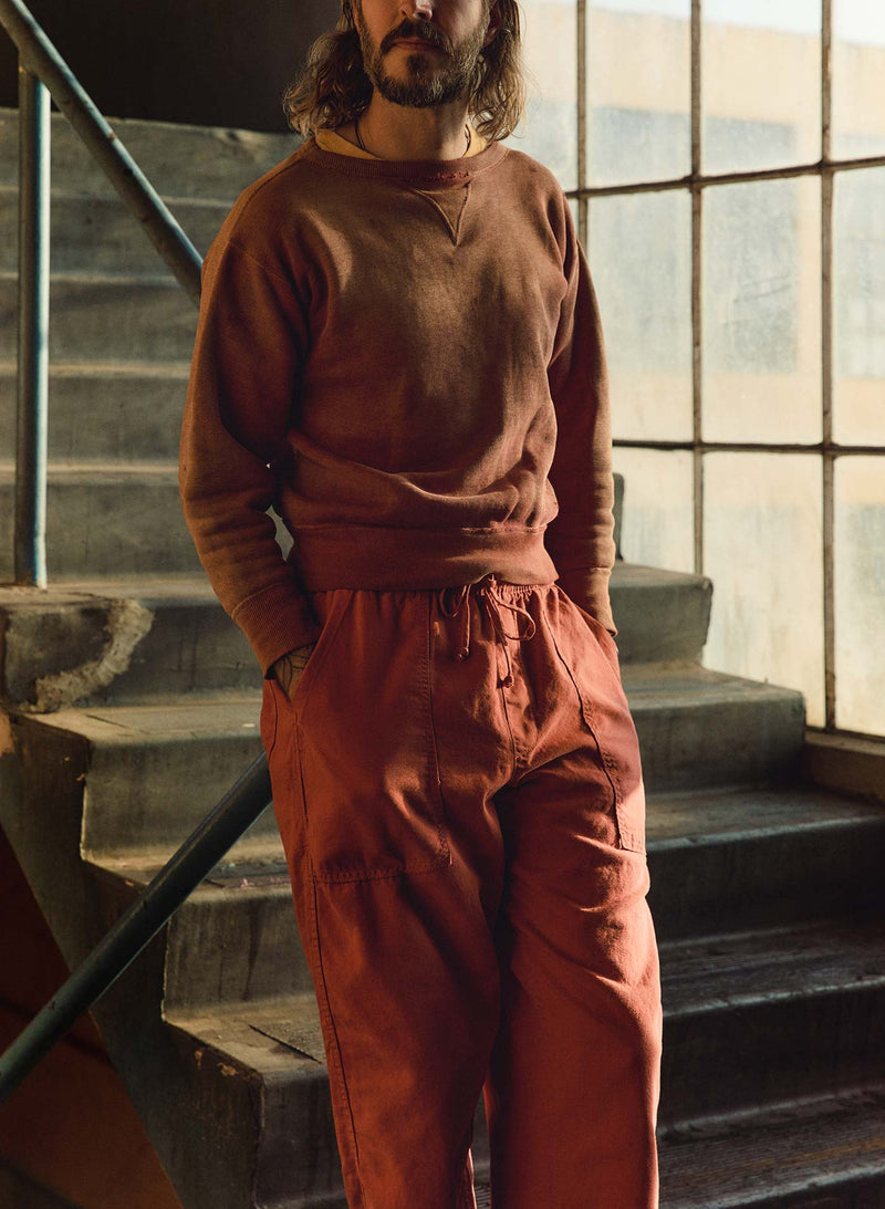 the ventura chore pant in sunfaded red