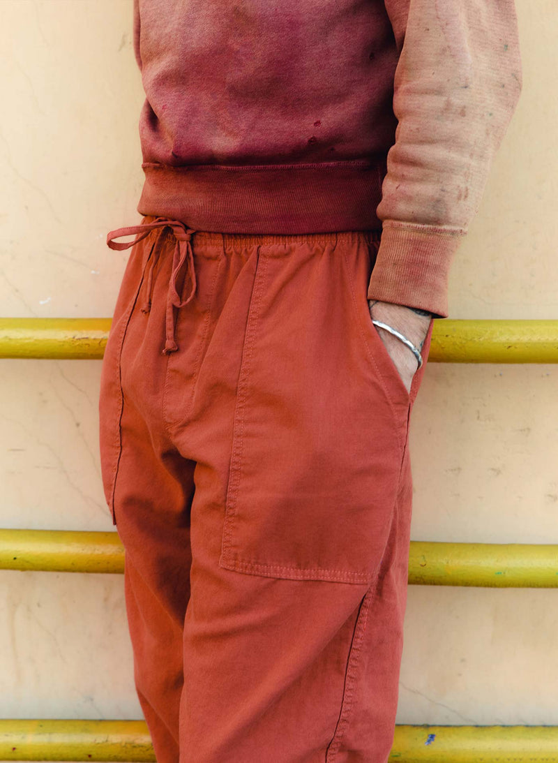 the ventura chore pant in sunfaded red