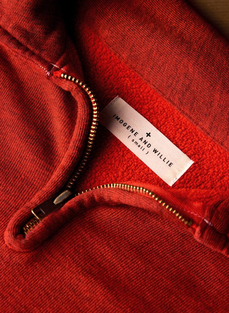 the quarter zip heather red pullover