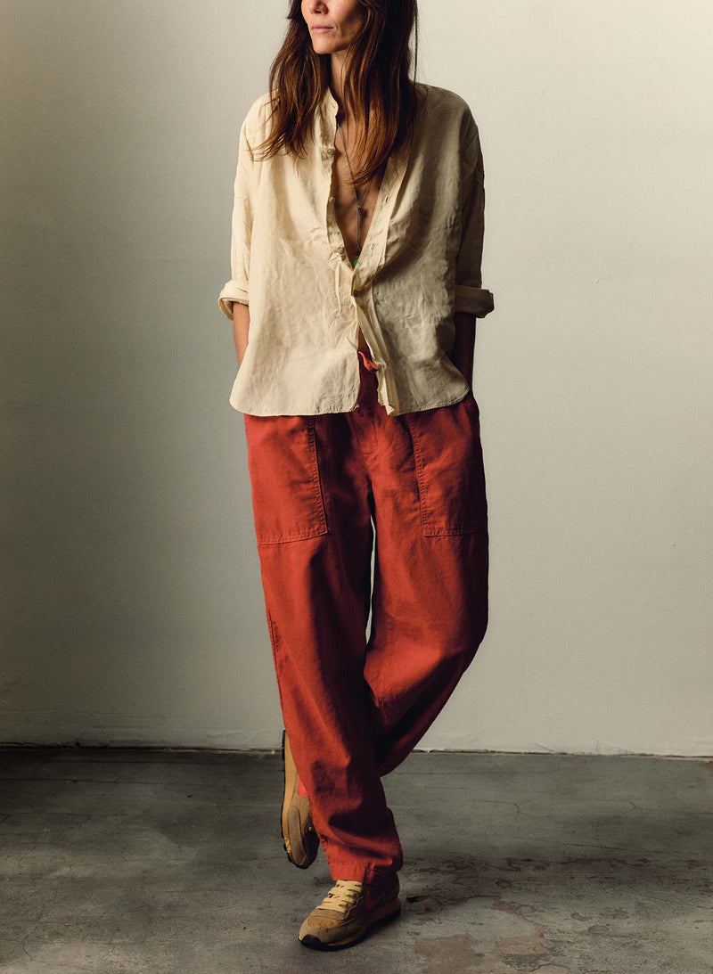 the ventura chore pant in sunfaded red