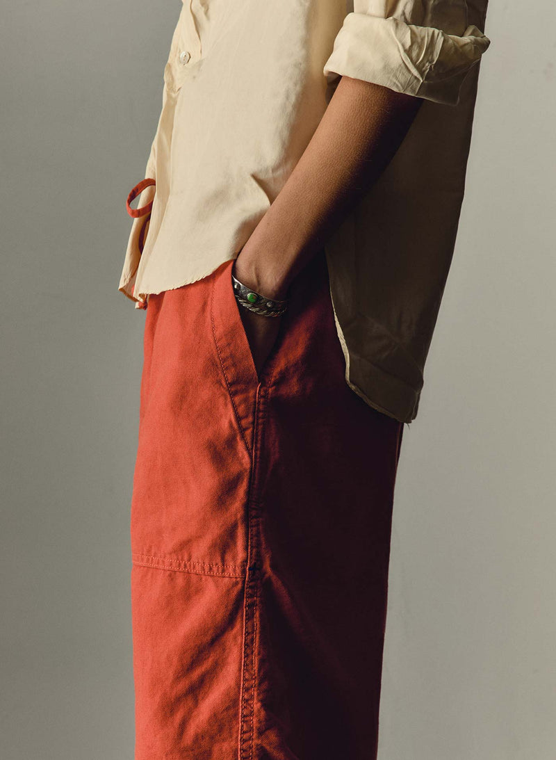 the ventura chore pant in sunfaded red