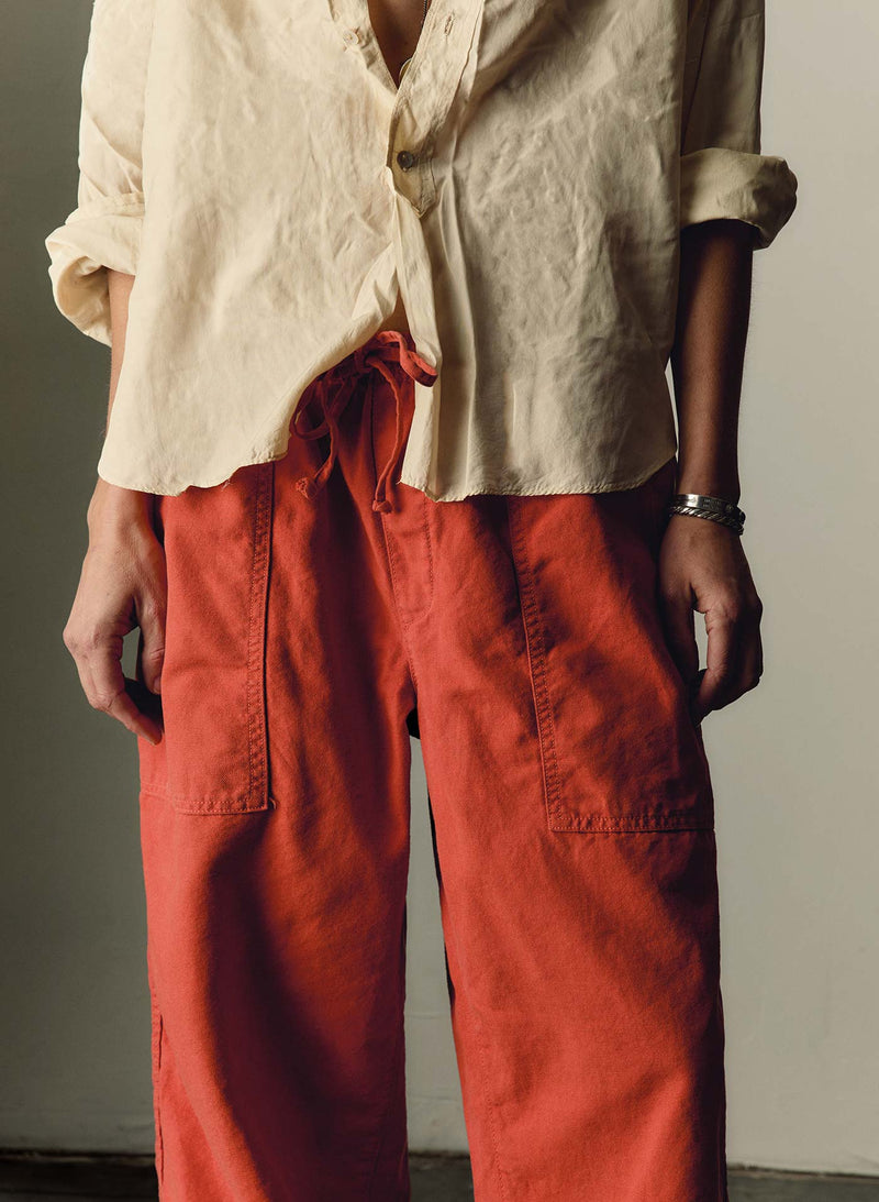 the ventura chore pant in sunfaded red