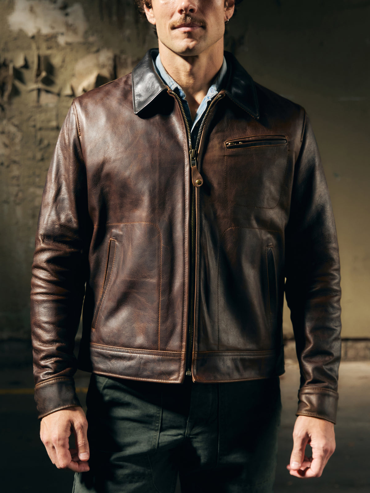 i+w x schott nyc cowhide delivery jacket