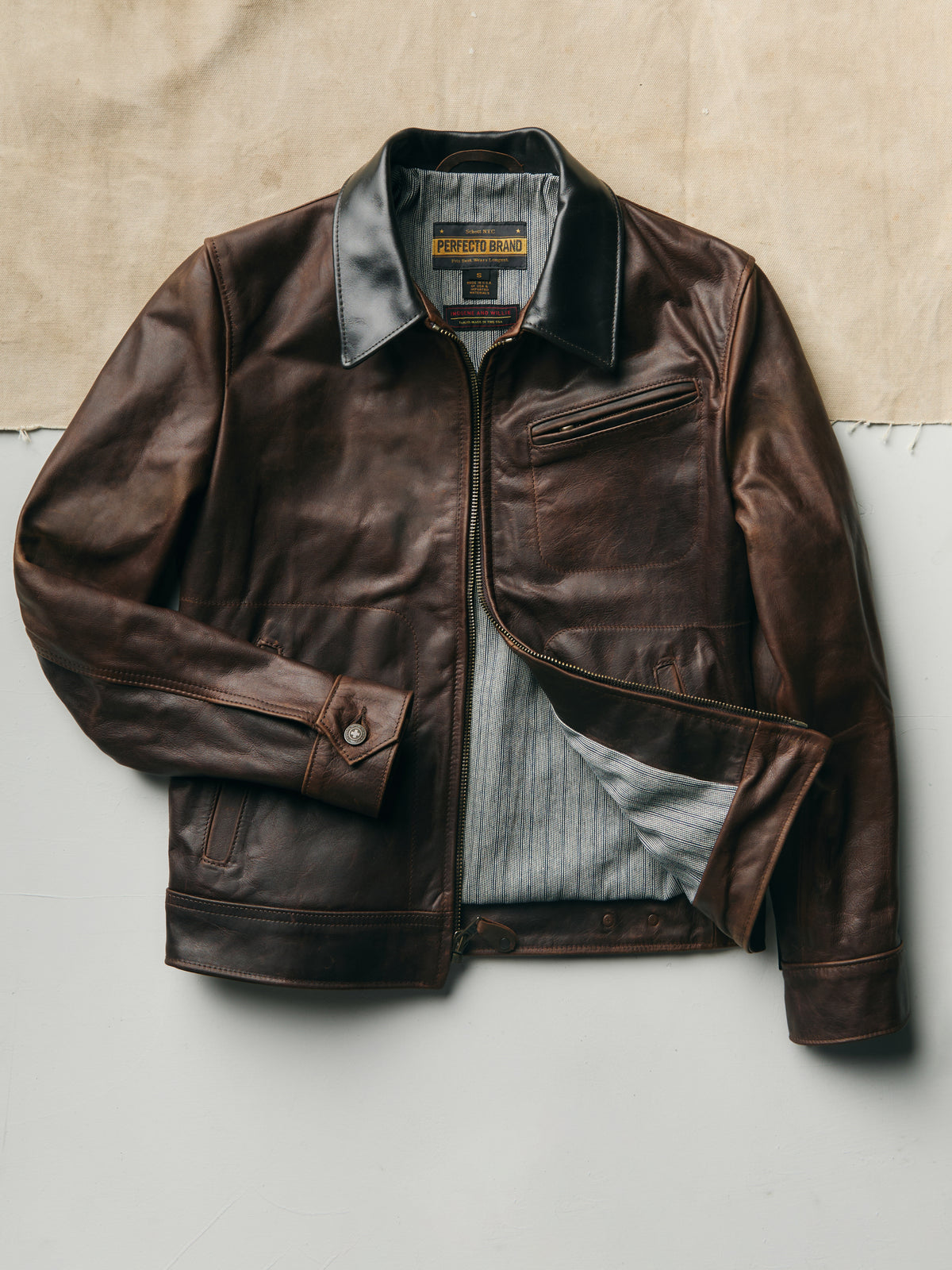 i+w x schott nyc cowhide delivery jacket