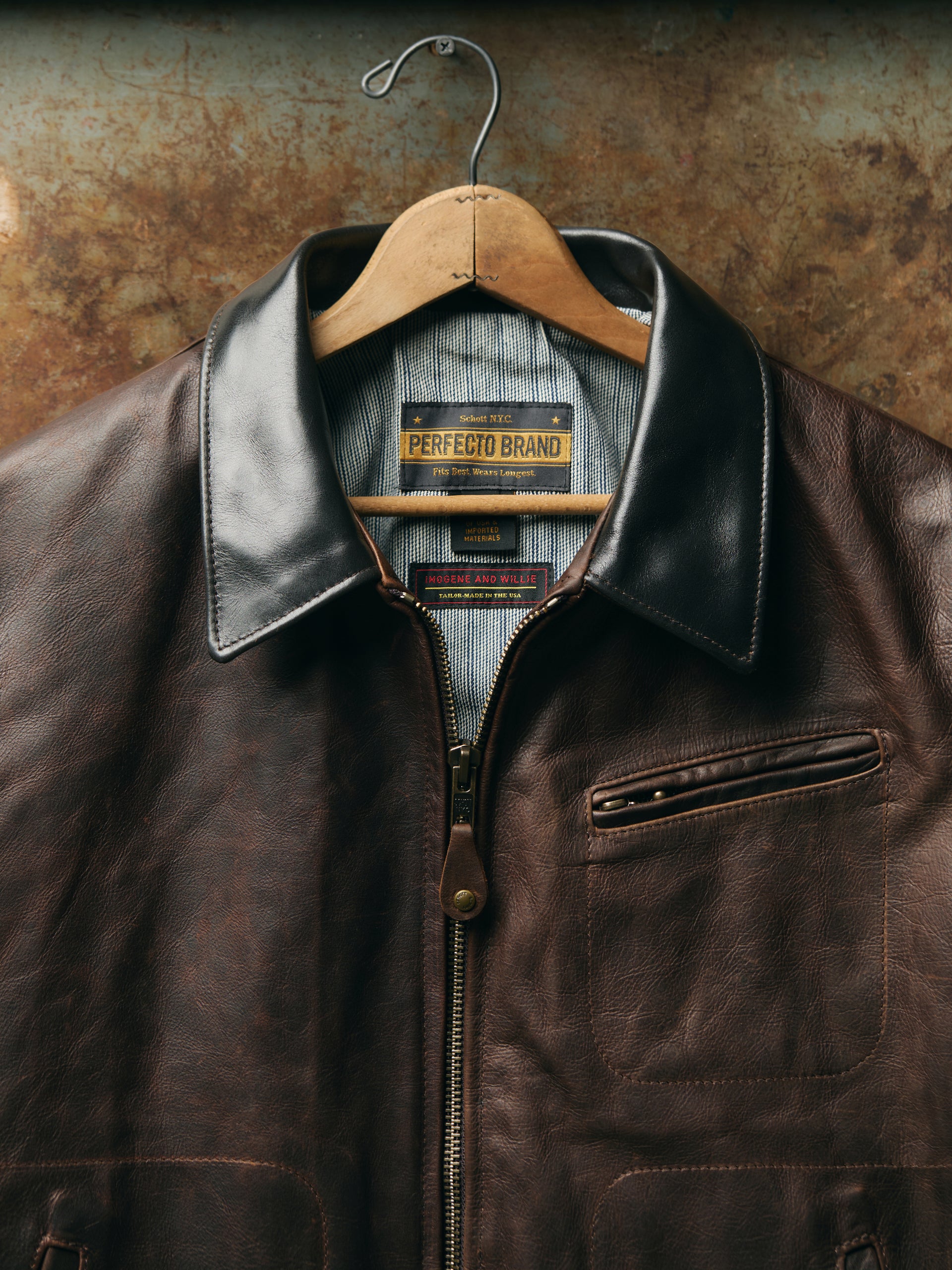i+w x schott nyc cowhide delivery jacket – imogene + willie