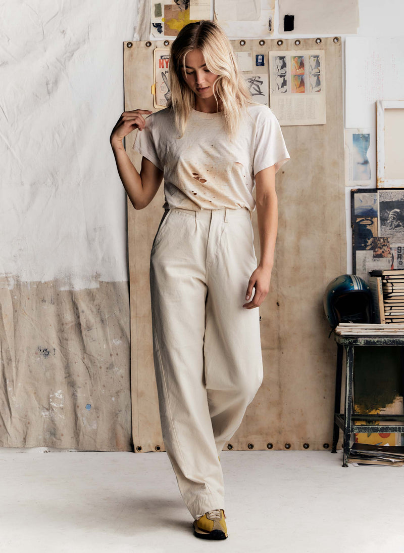 the sonora trouser in natural canvas