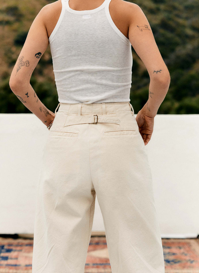 the sonora trouser in natural canvas