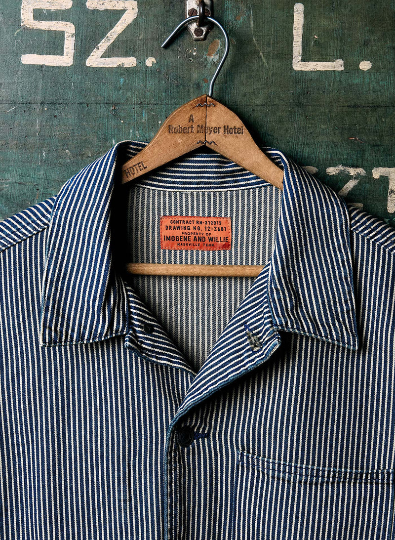 the utility coat in hickory stripe