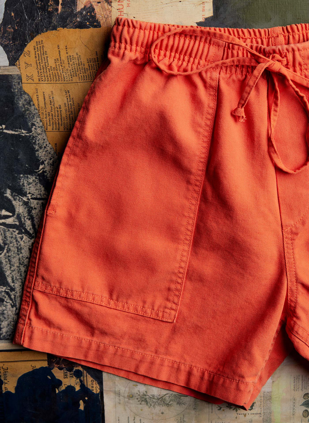 a pair of orange shorts