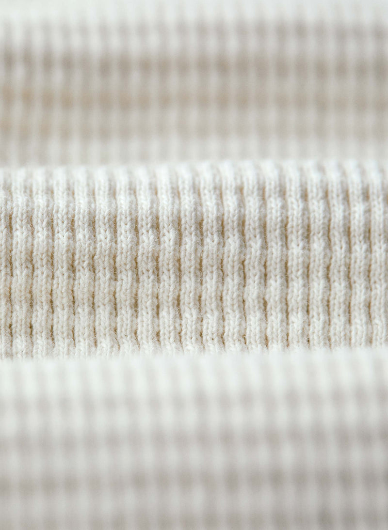 the knit waffle henley in vintage white