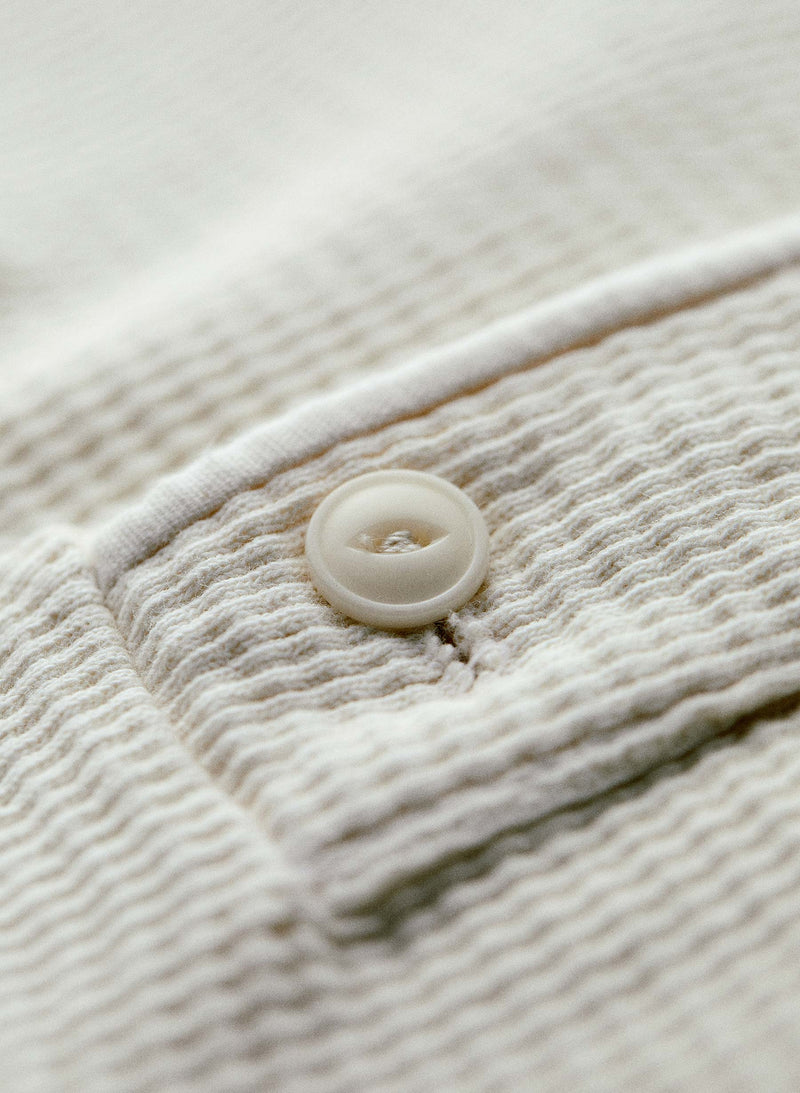 the knit waffle henley in vintage white