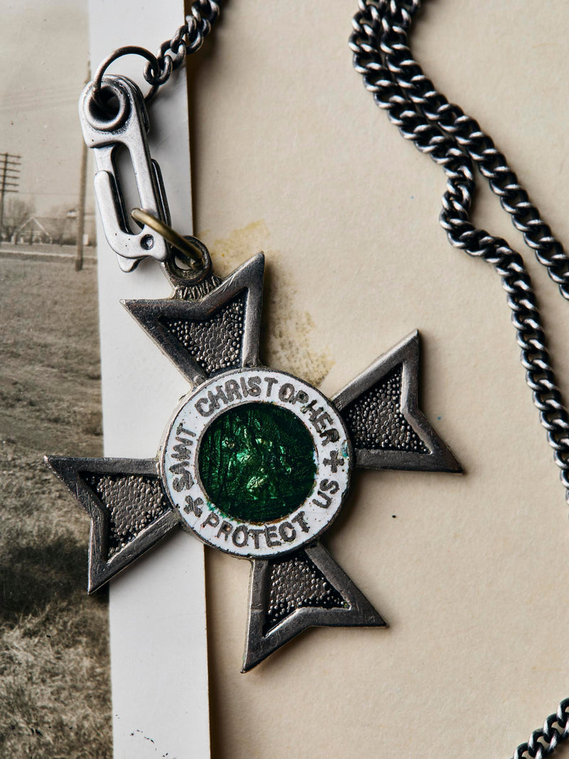 vintage "st. christopher" medal pendant