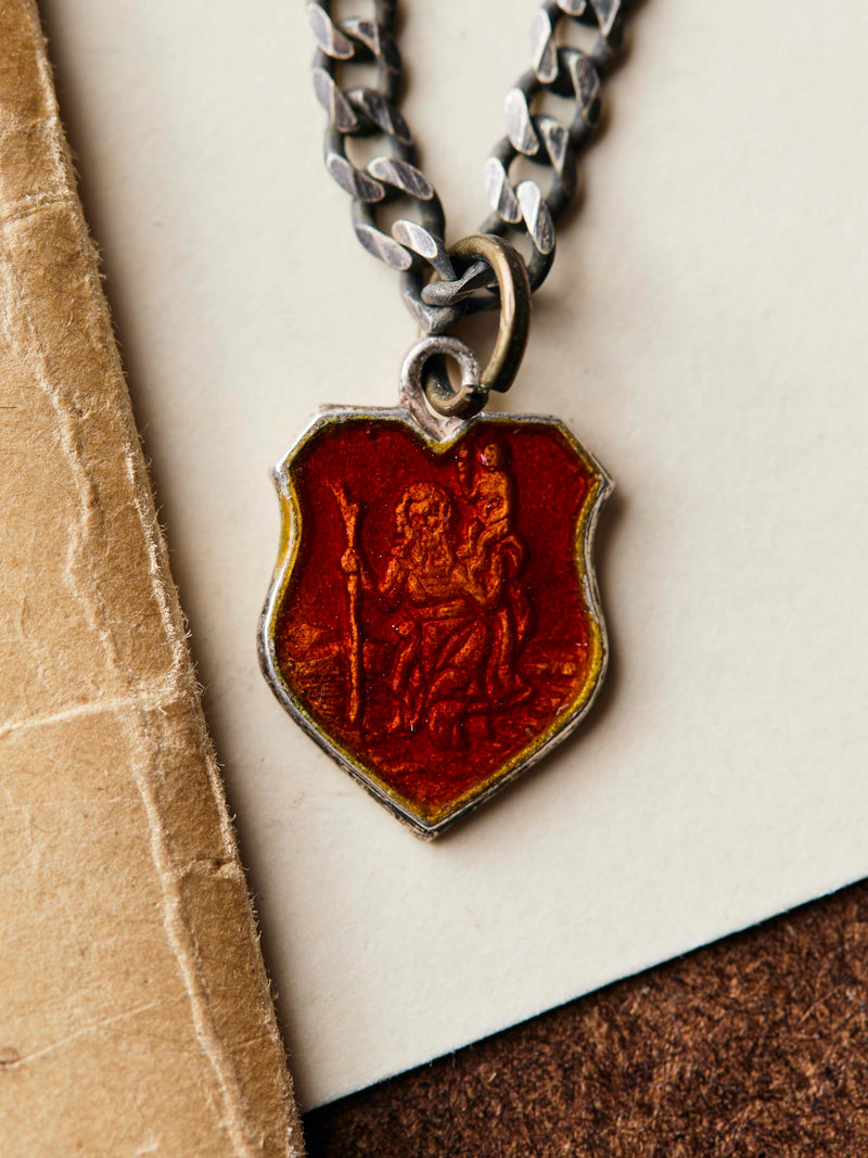 vintage "st. christopher" medal pendant