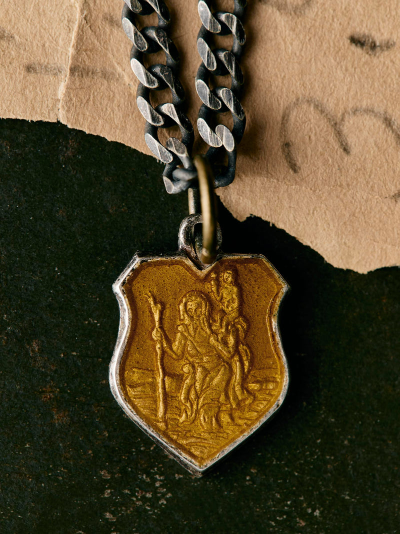 vintage "st. christopher" medal pendant