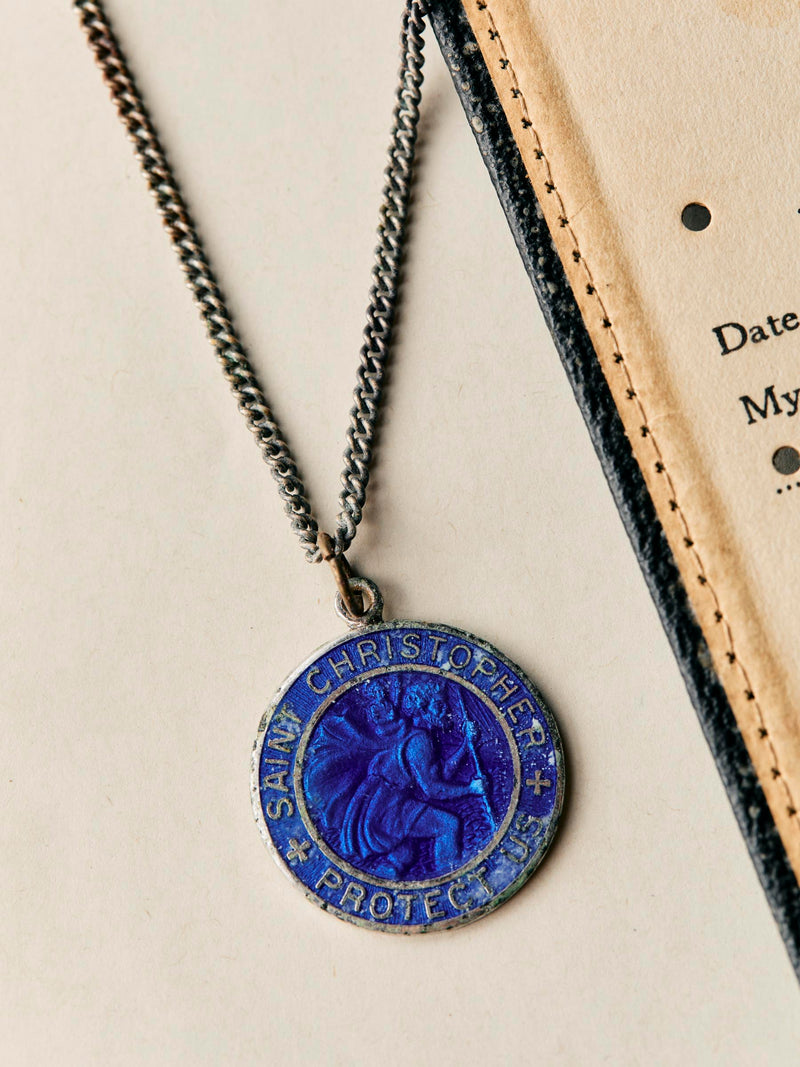 vintage "st. christopher" medal pendant
