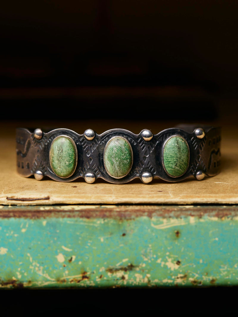 vintage harvey-era three stone cuff