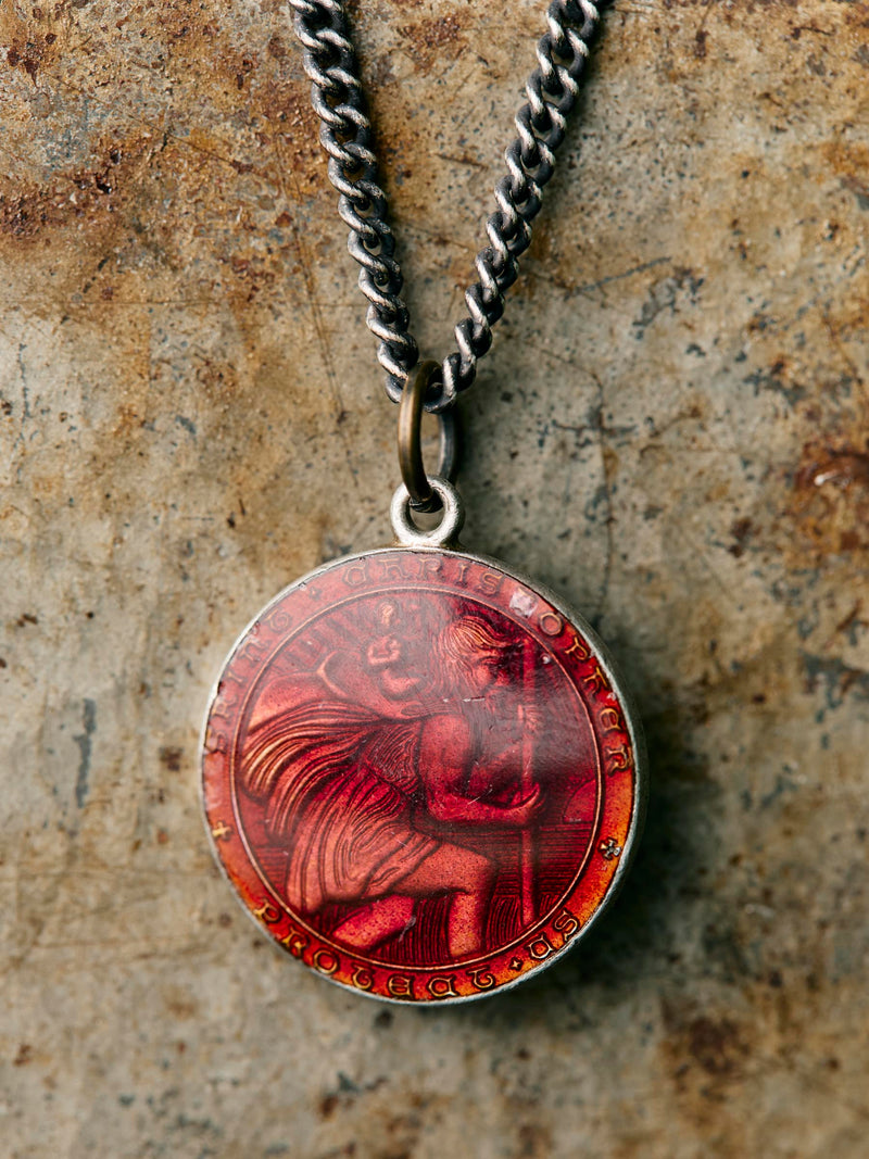 vintage "st. christopher" medal pendant