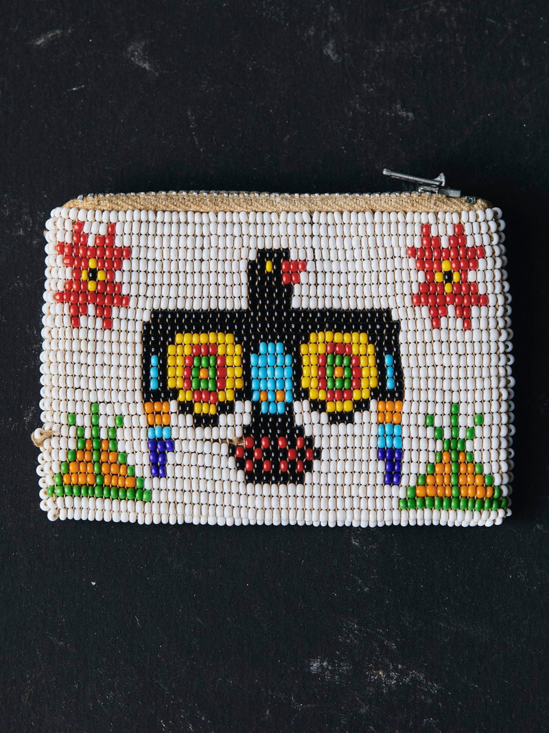 vintage glass bead coin purse