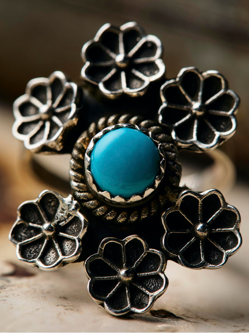 vintage navajo flower cluster ring