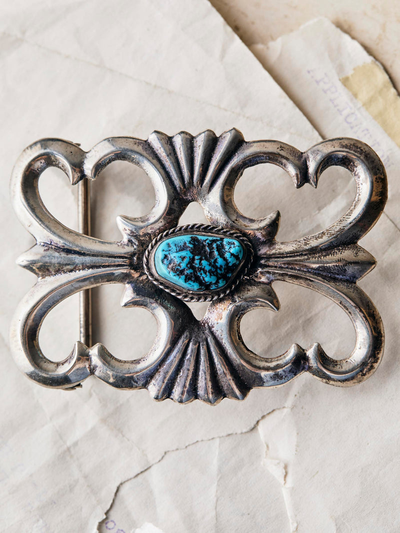 vintage navajo sandcast belt buckle