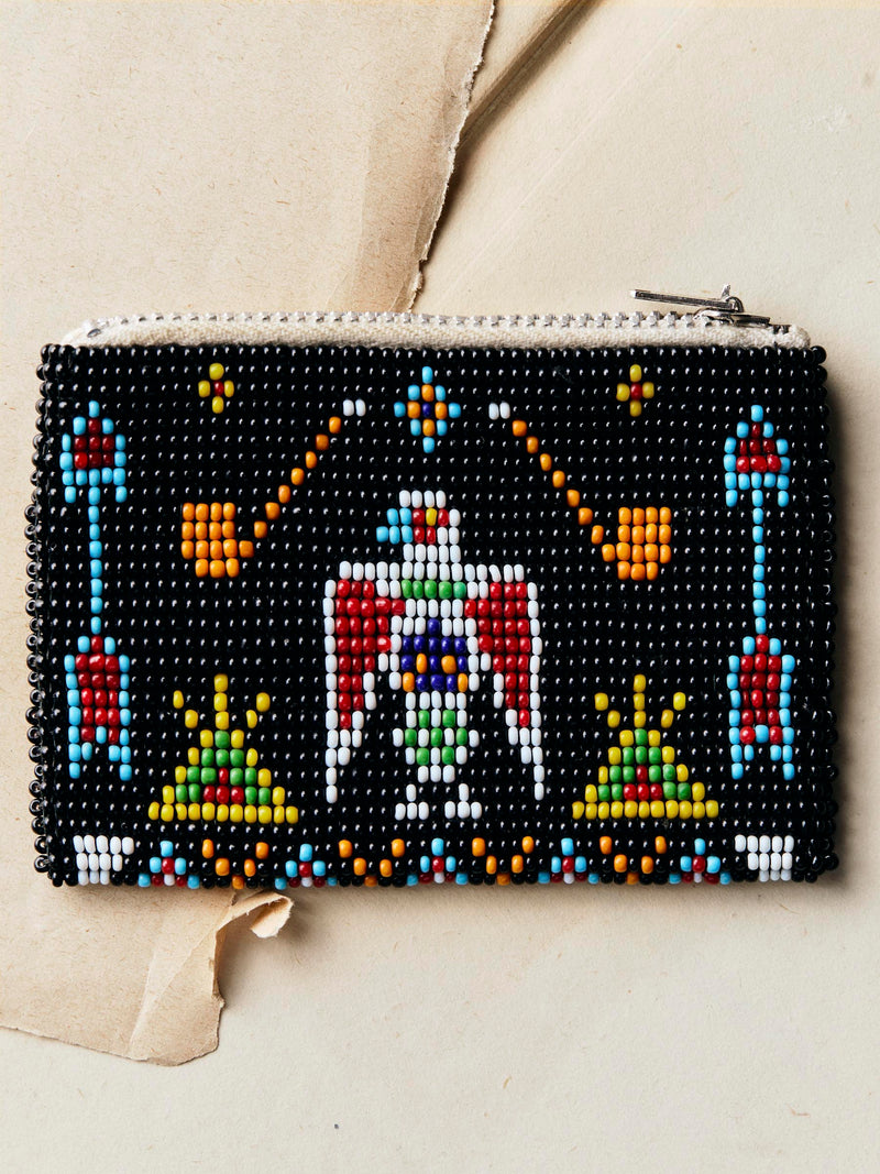 vintage glass bead coin purse