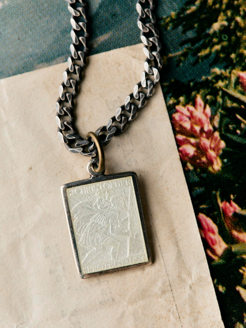 vintage "st. christopher" medal pendant
