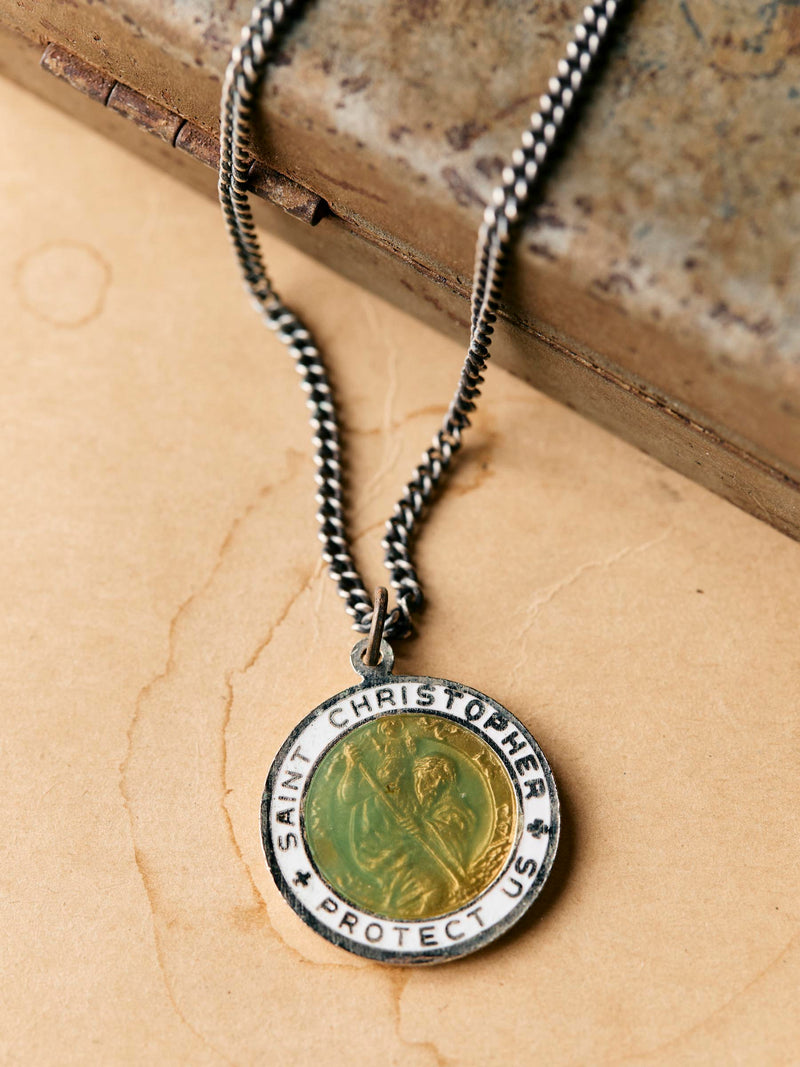 vintage "st. christopher" medal pendant