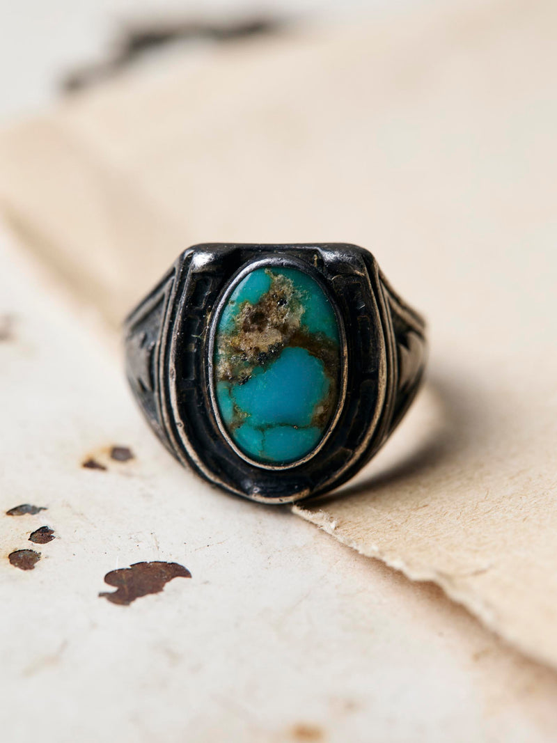 vintage trading post-era turquoise ring